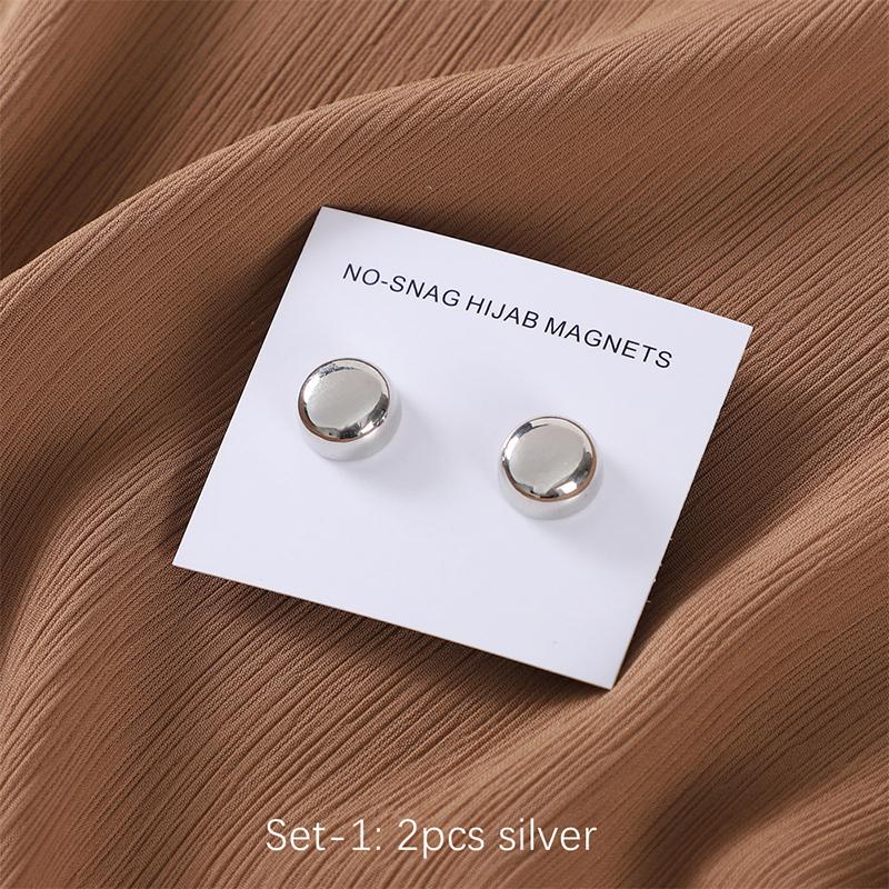 Matte Magnet Hijab Pins for Muslim Ramadan Women Scarf Magnetic Button Buckle Wrap Shawls Magnetic Brooch Headscarf Accessories