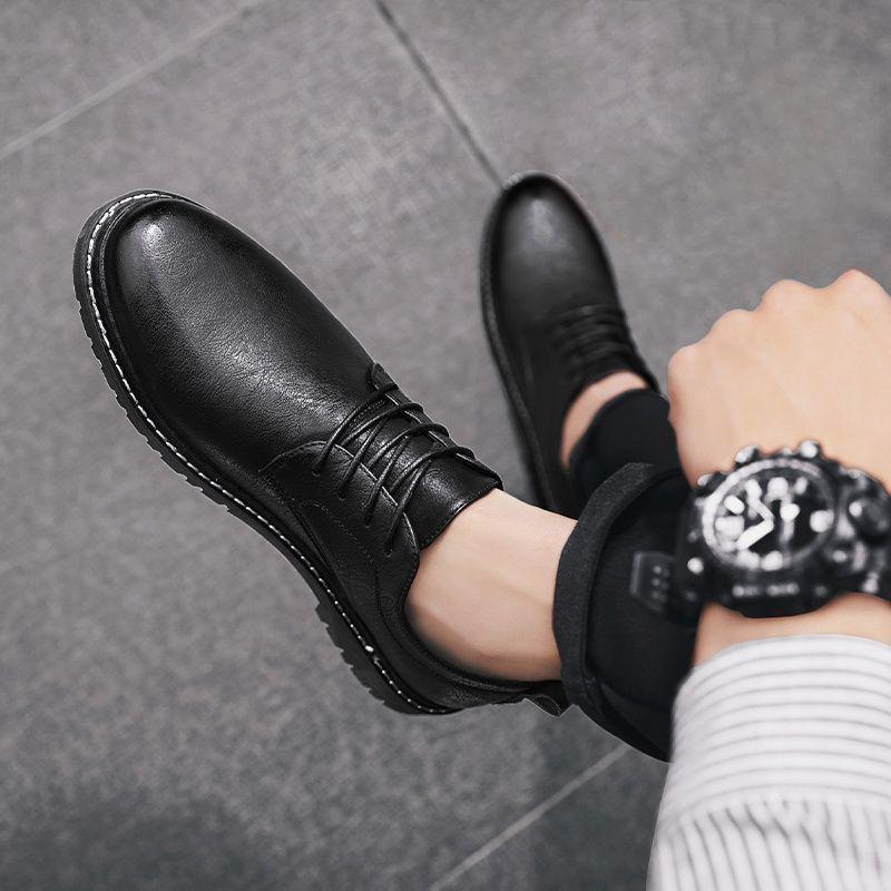 

Нишевые легкие мужские черные кожаные туфли на флисовой подкладке - для бизнеса, свадьбы и повседневной носки 41