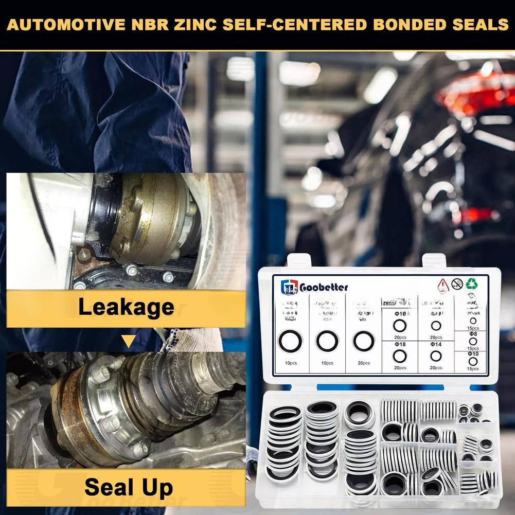 Zinc Plated Finish Washer Kit Precise Alignment Automatic Centering Design Zinc-plated Steel Oil-resistant Rubber Seals China Mainland