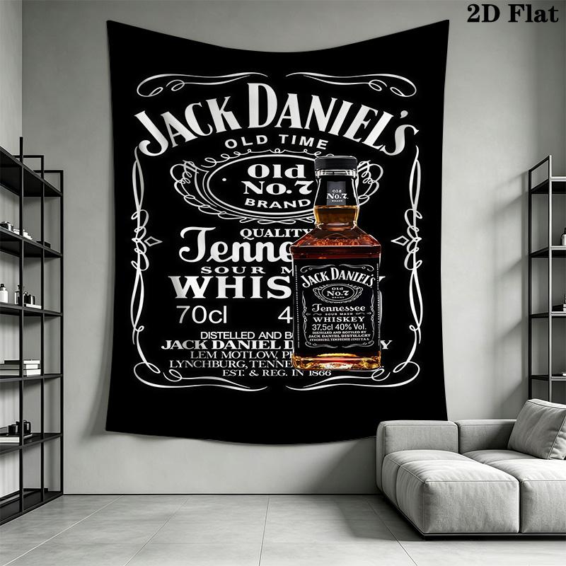 Jack Daniel'S Tennessee Whiskey Timeless Classic Tapestry Wallmounted Fashion Print Background Cloth Atmospheric Background Cloth Home Decor