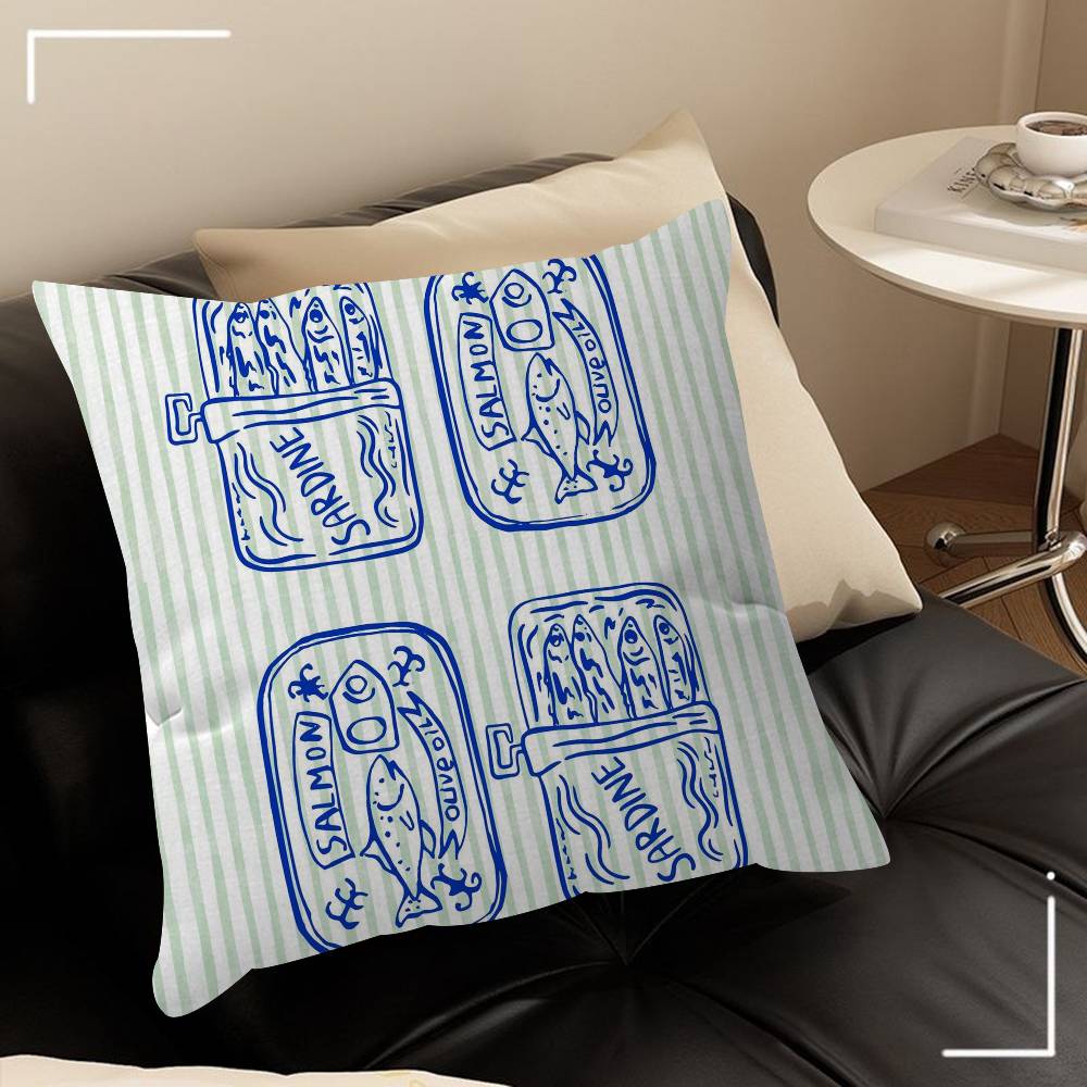 Coastalcharm Sardine Can Pillowcases Home Bedding Decorative Pillow Cover Wedding Super Soft Pillow Case