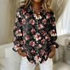 Women's Halloween Print Button Down Shirt Long Sleeve Casual Regular Fit Collared Blouse Top for Everyday Wear