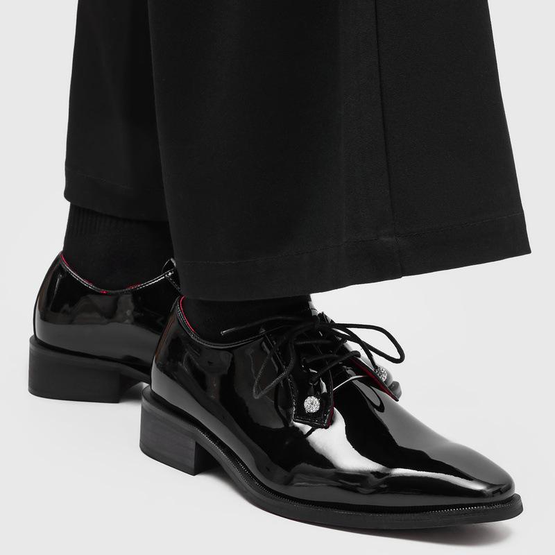 Herren Glänzende Rote Sohle Leder Schuhe, Britischer Stil, Spitze Zehenpartie - Perfekt für Business, Formelle Anlässe, Freizeit oder Hochzeitskleidung (Modell 2607)