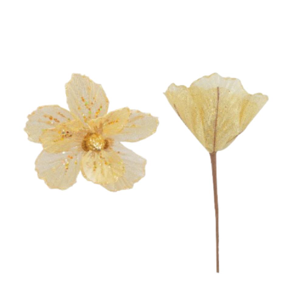 

2 шт. 20 см Искусственный цветок пуансеттии Рождественские украшения для елки Домашний новогодний декор Подарки золотой