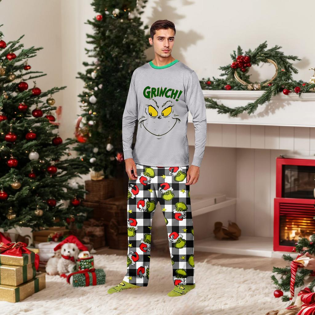 Parent-child Christmas Print Home Suit Long-sleeved Top And Pants