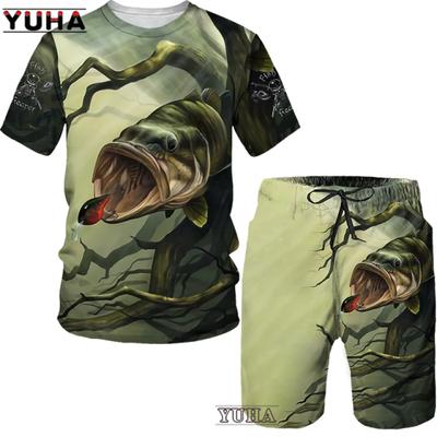 Carp Fishing 3D Printed Summer Funny T-shirt Σετ σορτς Ανδρικά αθλητικά Φόρμες O λαιμό κοντομάνικο Cool ανδρικό ρούχο