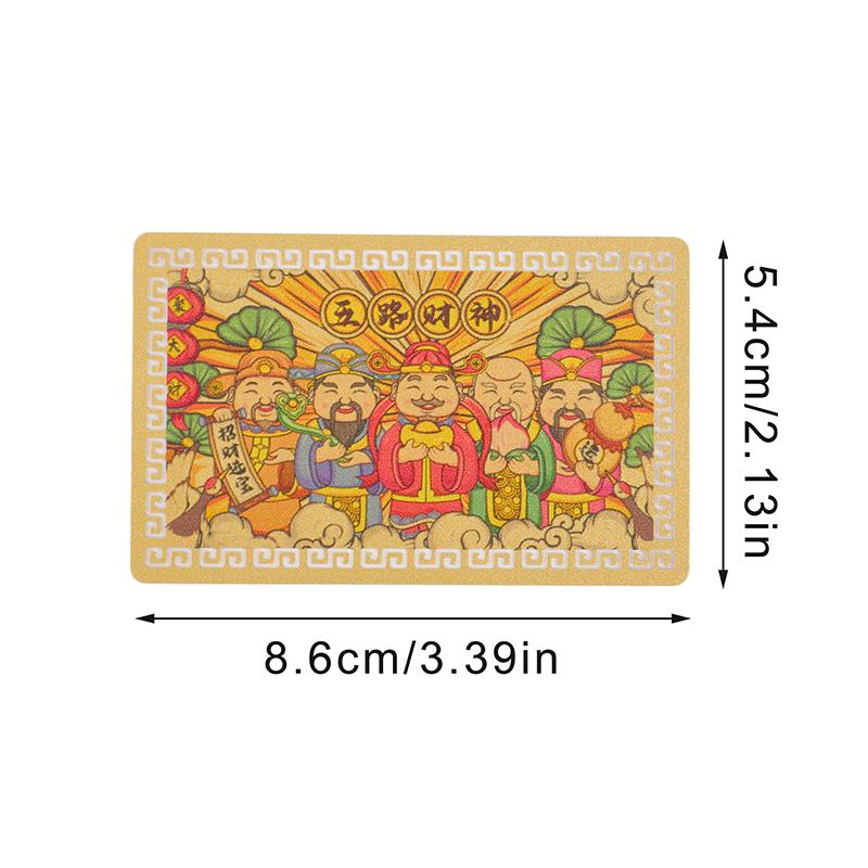 Čínský Feng Shui Měděný Bůh Bohatství Buddha Amulety Karta Pro Podnikání Pěticestná Fortuna Poklad Šťastná Domácí Dekorace