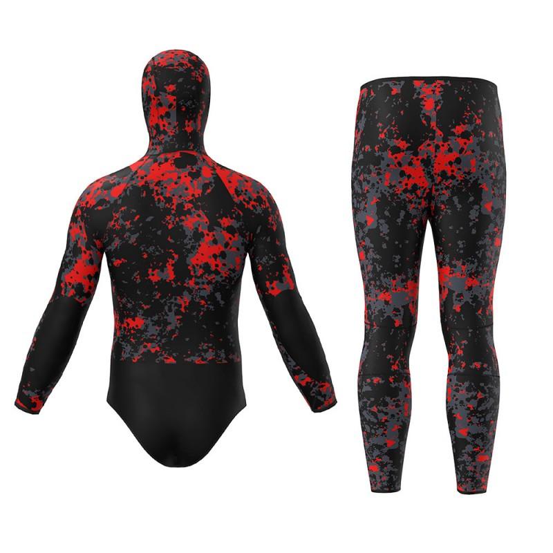 Mens 5mm Neoprene Semi-Dry Wetsuit Spearfishing Diving Camo Full Body Suit