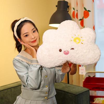 Cute White Cloud Plush Throw Pillow & Toy Doll
