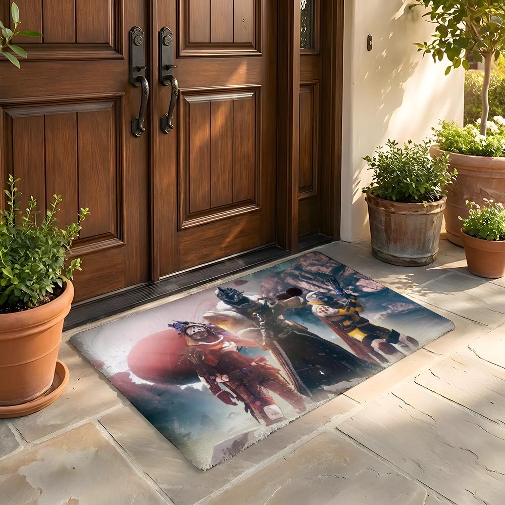 Floor Mat Soft Flannel Rug Non-Slip Absorbent Mat for Bathroom Bedroom Home Decor D-Destiny