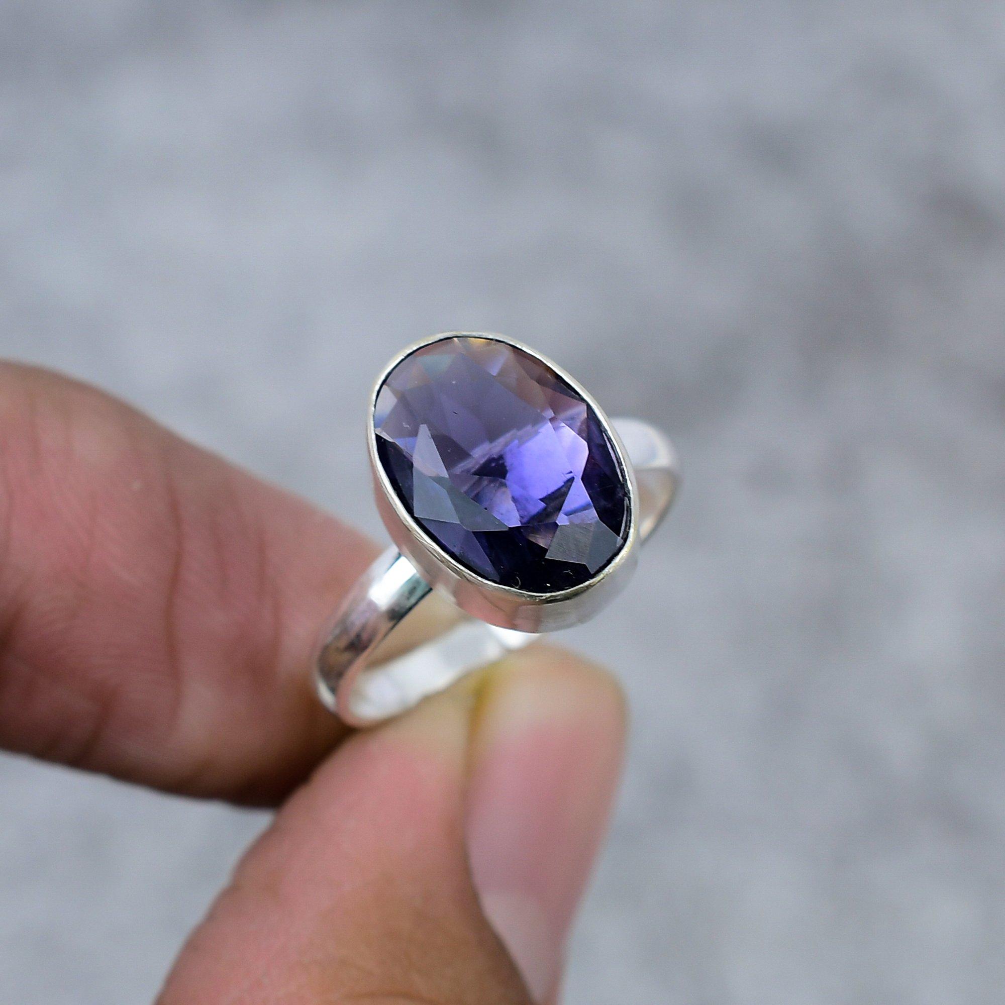 

Amethyst Gemstone Handmade 925 Sterling Silver Jewelry Ring Size 10 M-273