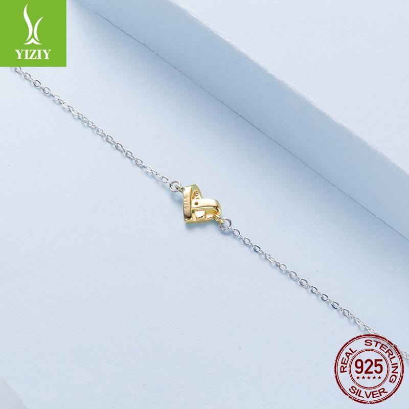 S925 Sterling Silver Shining Love Anklet Simple Classic Fashion Heart Anklet Jewelry