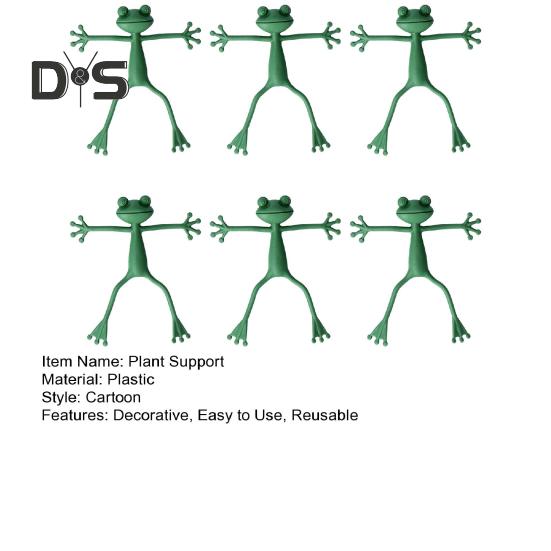6 Stück grüne Pflanzenstützen in Froschform, Pflanzenstammhalter, Frosch-Pflanzenstütze, Stützhalter für kleine Topfpflanzen, Sukkulenten, Gartendekoration