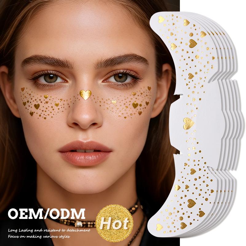 Heart Shape Sparkle Waterproof Face Tattoos - Temporary Laser Freckle Stickers