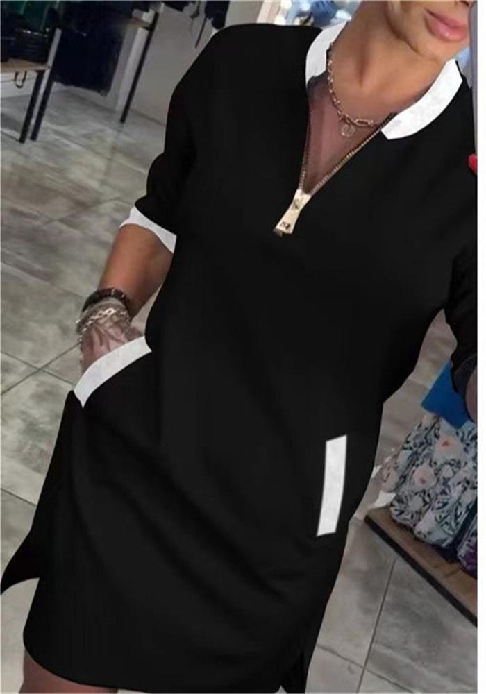 2025 V-neck Seven-Sleeve Casual Dress