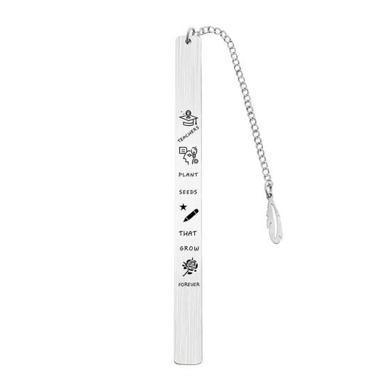 Stainless Steel Bookmark Metal Frosted Bookmark Engraved Page Marker