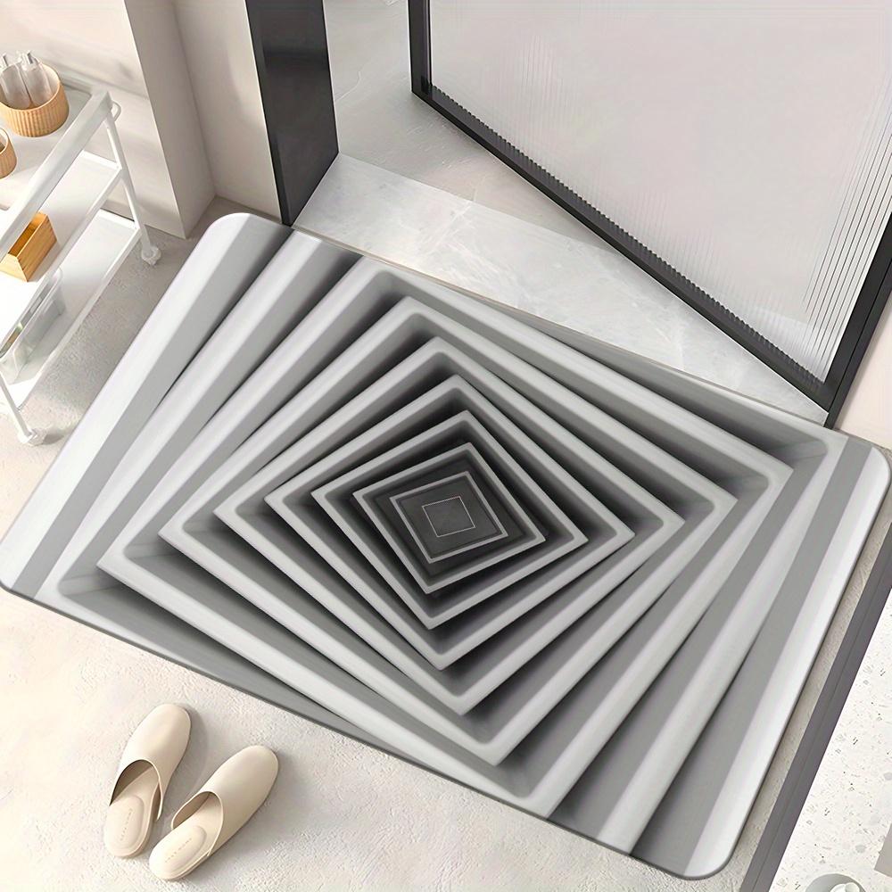 

1pc 3D Vision Pattern HD Printed Door Mat, Non-Slip Bathroom Floor Mats, Microfiber Absorbent Machine Washable Polyester Rug for 40x60cm