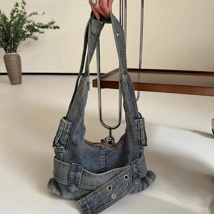 Vintage Denim Crossbody Bags for Women Korean Shoulder Handbag Popular Luxury Designer Trendy