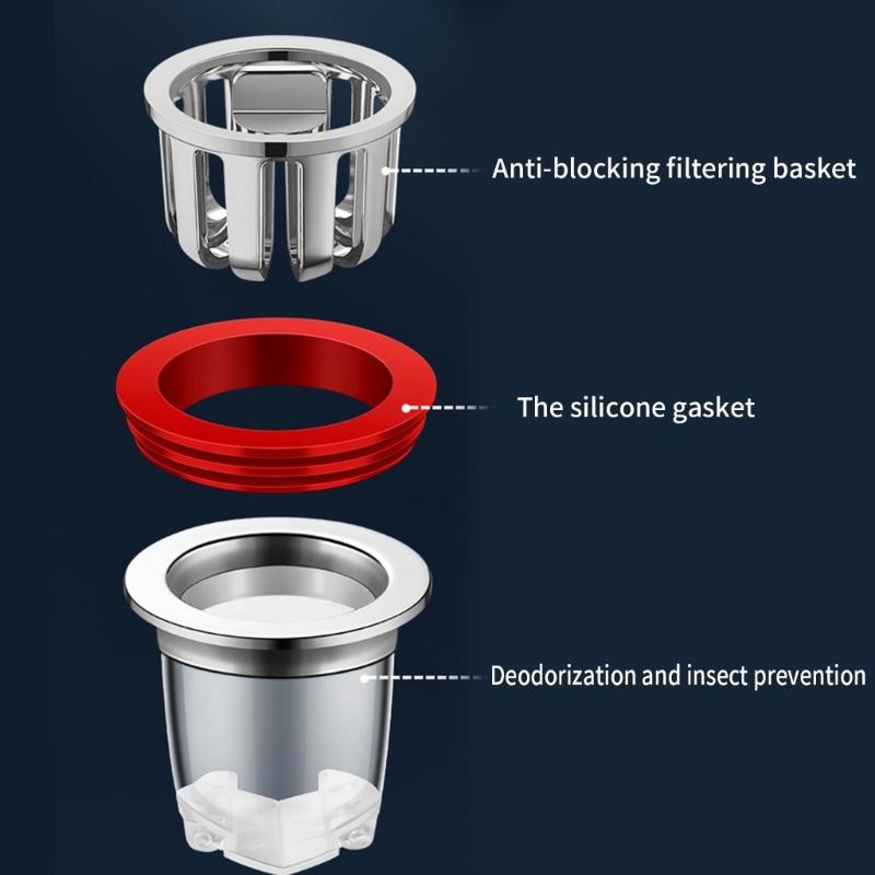 Anti-odor Floor Drain Core Backflow Preventer Shower Waste Water Drainer Insert Drain Plug Hair Catchers Sewer Core