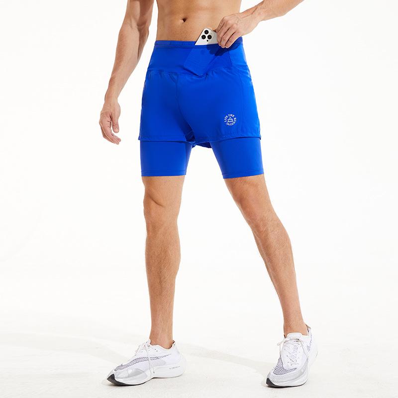 Unisex Lightweight Two-in-One Sports Shorts for Outdoor Cycling and Marathon Fitness