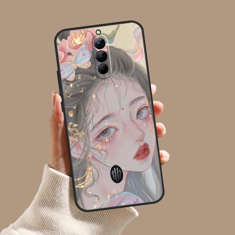 Cute And Beauty Girl Color Painting Case For ZTE Nubia Red Magic 10 10S 9S 8S 8 9 11 Pro Plus 6 7 6S 7S Pro 5G 6R 10 Air Cover