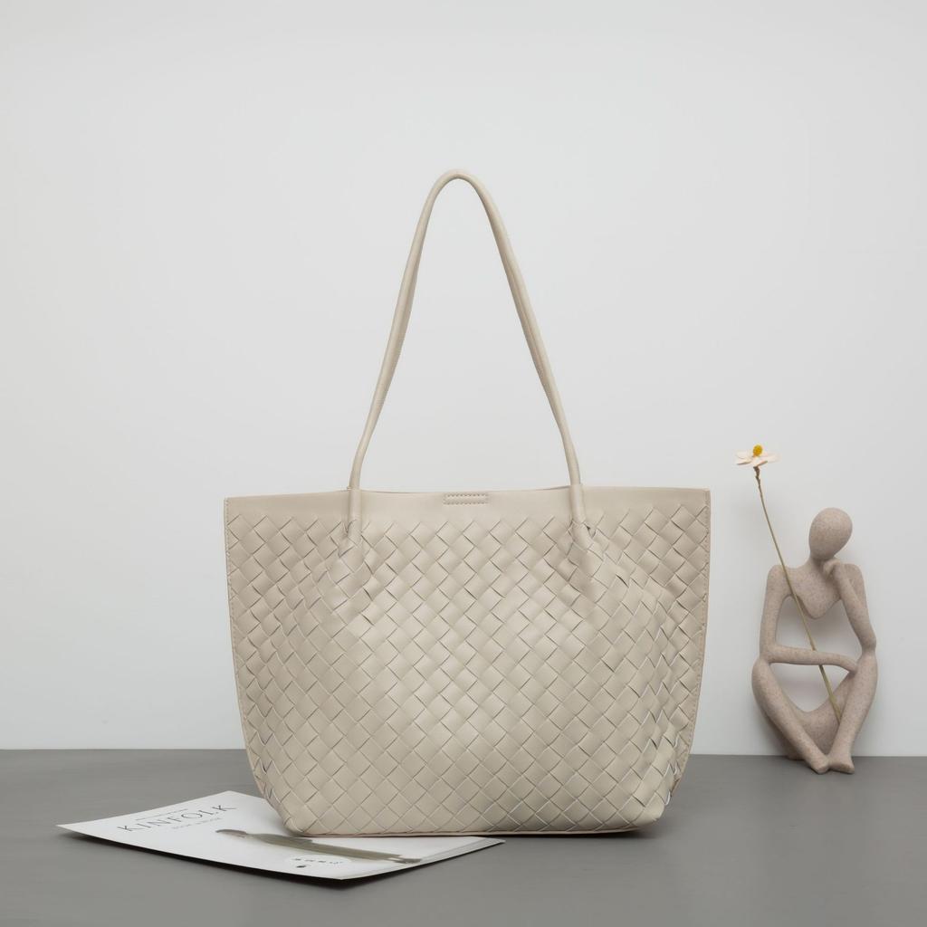 Cowhide Woven Bag Women's New Korean Version Trendy Single Shoulder Fashionable Versatile Large Capacity Underarm Leather