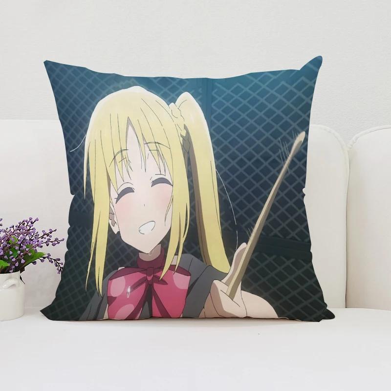 40x40cm B-Bocchi the Rock  Reversible Printed Pillow Covers Sofa Cushion Covers Chair Lumbar Cushion Bed Sleeping Pillow