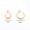 15/20mm Minimalist Stainless Steel Round Circle Loop Earrings for Women Smooth C Shape Hoop Huggie Ear Jewelry Accessories