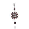 Floral Garnet Pendant: 925 Sterling Silver Dangle Jewelry