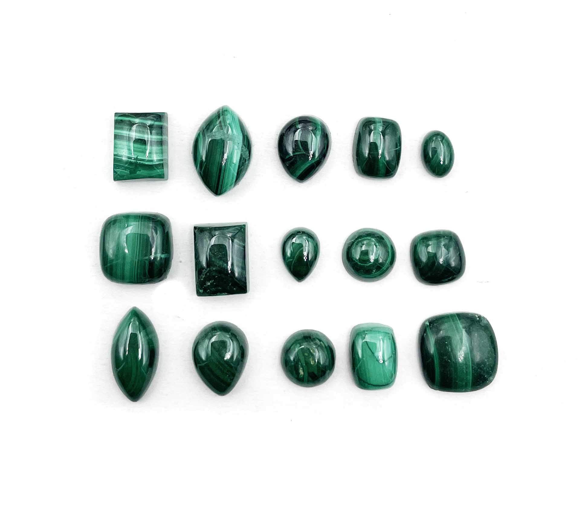 Natural Malachite Mix Shape Cabochon Loose Gemstone Lot 40-50 Pcs 100 CT For Jewelry Making зелёный