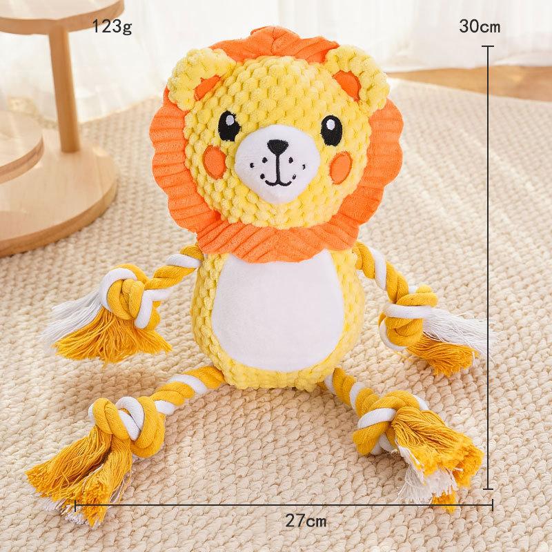 

Игрушки для собак, устойчивые к укусам, игрушки в форме животных для собак с пищащими игрушками для маленьких и средних собак, интерактивная игрушка для чистки зубов, товары для животных жёлтый