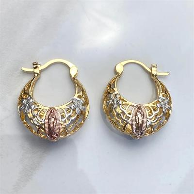 Vintage Kupfermaterial Handgefertigt Geschnitzt Ausgehöhlt Creolen für Damen Elegant Exquisit Festivals Bankett Goldener Schmuck Geschenk