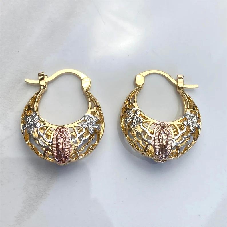 Vintage Miedziany Materiał Ręcznie Rzeźbione Puste Kolczyki Koła dla Kobiet Eleganckie Wykwintne Festiwale Bankiet Złota Biżuteria Prezent