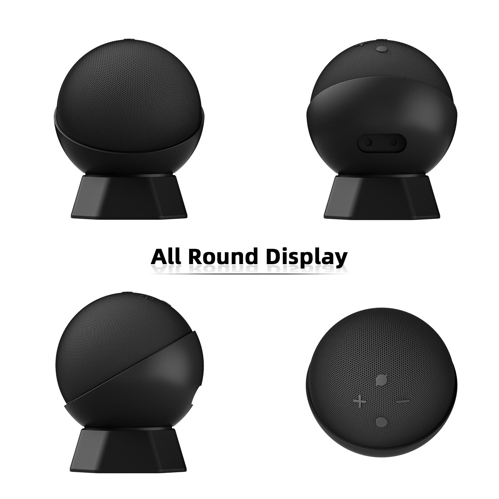 Silicone Stand & Cable Tie Holder for Echo Dot 4th/5th Gen чёрный