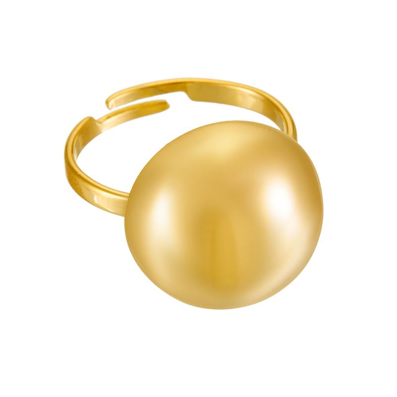DIEYURO 316L Stainless Steel Golden Round Open Finger Ring For Women Girl Fashion New Jewelry Gift Party Anillos Mujer