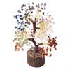 Handcrafts Colorful Crystal Stone Tree Figurine Ornament for Wealth and Positive Energy Office and Home Desktop Decors