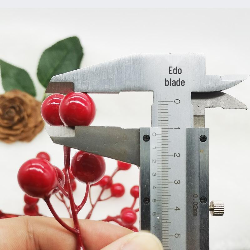 7/12 Head Foam Red Holly Berry Branch for Holiday Decor