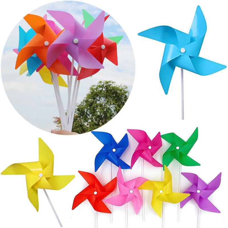 10-20PCS/Set 19CM Size Windmills Random Mix Color Plastic Self-assembly Windmill Home Wall Garden Parterre Party Decoration ZYF