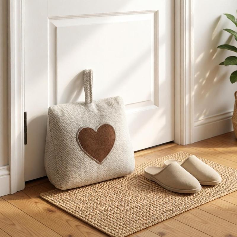 Fabric Door Stop with Sand Filled Weight Heart/Star Pattern , Decorative Door Rest for Bedroom, Study, and Entryway Indoor Daily Use