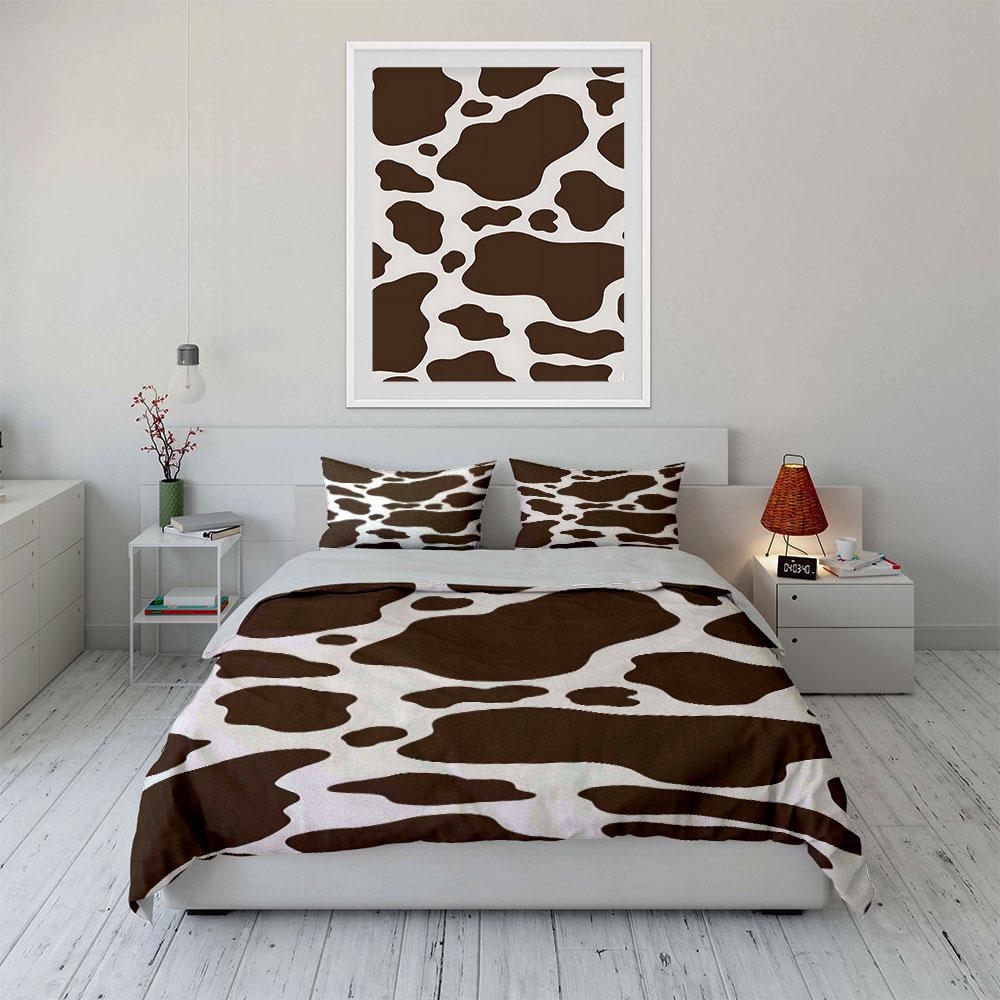 Brown and white cow spots. Bedding sets Duvet cover sets Duvet covers Pillowcases(1*Duvet Cover 2*Pillowcases without duvet insert)
