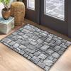 Stone Brick Pattern Rug - Non-Slip Washable Polyester Mat, Indoor/Outdoor Rectangular Pad for Entryway, Bedroom, Living Room