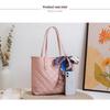 Fashionable Large Capacity Quilted Handbag with Scarf Embellishment - Soft Imitation Leather, Magnetic Buckle Closure, Suitable for Work and Leisure