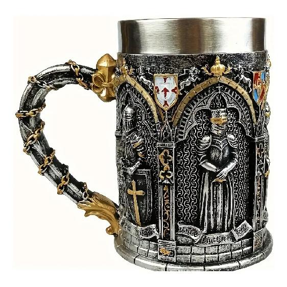 Medieval Knight s Beer Mug, Made Of Stainless Steel