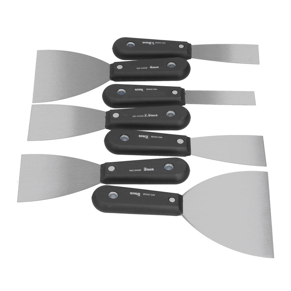 7 Pcs Plaster Knife Set Portable Steel Putty Knife Set for Drywall Wood Paint Tools