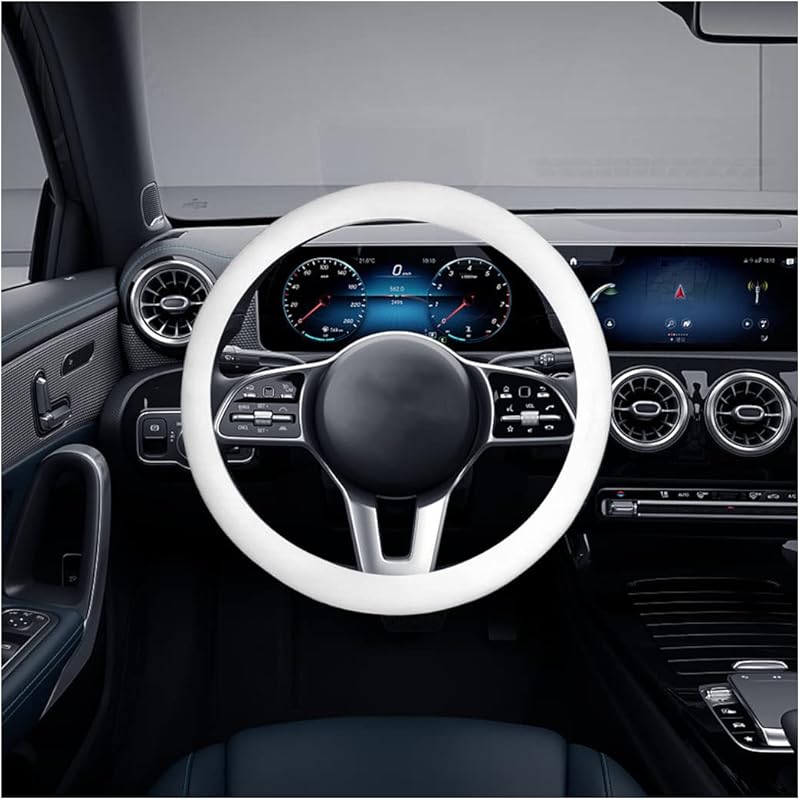 AICEL Car Silicone Steering Wheel Cover, Soft Anti-Slip Auto Steering Wheel Protector Fit 14 Inch, Universal Vehicle Interior Accessories for Cars,