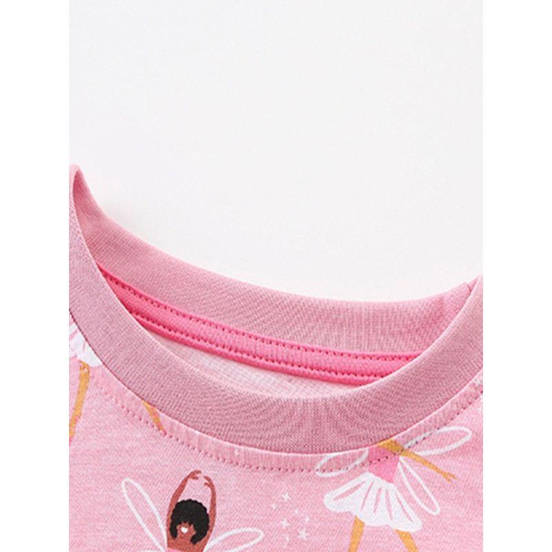 Girls' Two-Piece Summer New Style Set for Toddlers and Young Children, Pink Casual Round Neck Short-Sleeved Pants Children's Suit Trendy