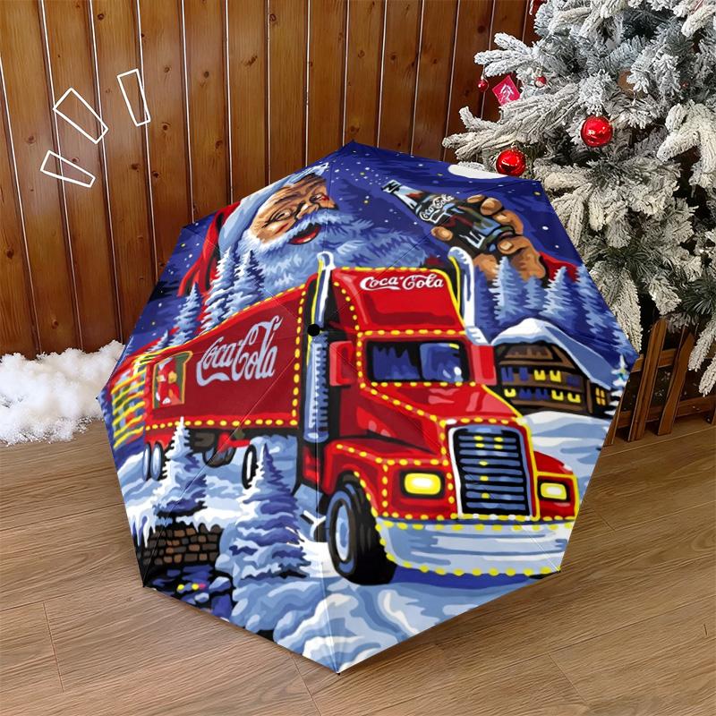 Christmas Gift Halloween Theme Bear Truck Coca Cola umbrella is suitable for all seasons, including home travel and outdoor activities Y15