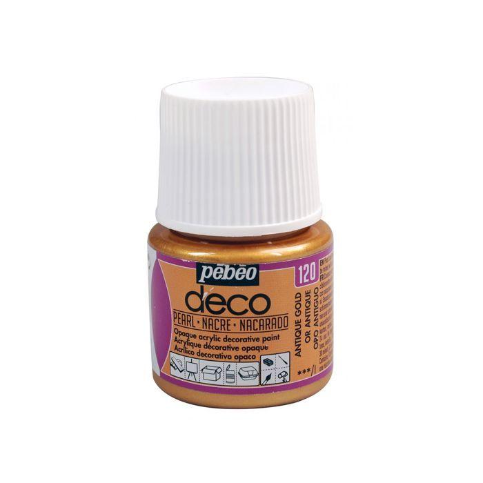 Peinture acrylique - PEBEO - Déco Nacré - 45 ml - Couleur Doré Antique - Loisirs créatifs