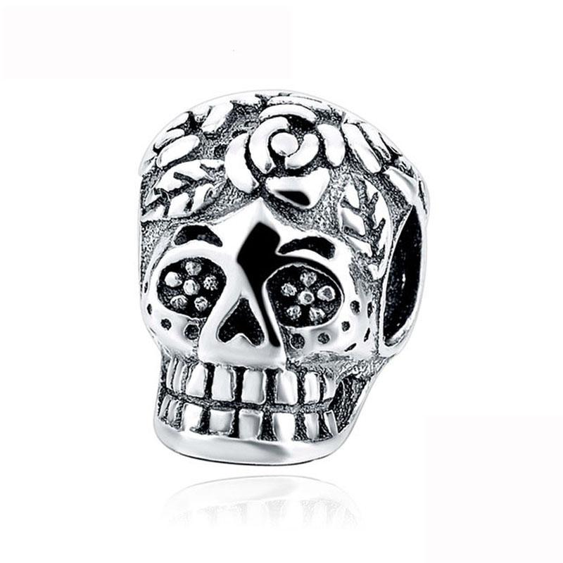 Beautifulcopper Skull Halloweenthrilling Carnival Party Charm Pendant Suitable For Original Bracelet Diy Women'S Jewelry