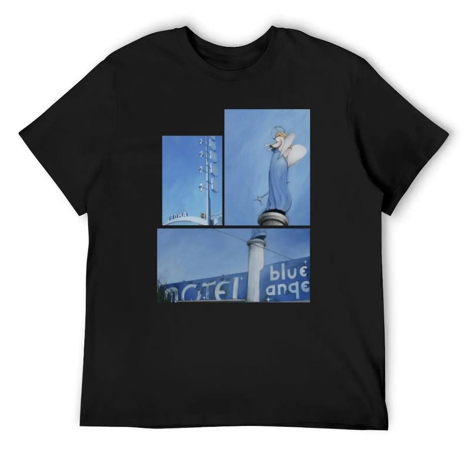 

Blue Angel T-Shirt summer clothes tops shirts graphic tee mens cotton t shirts XXXXXL чорний